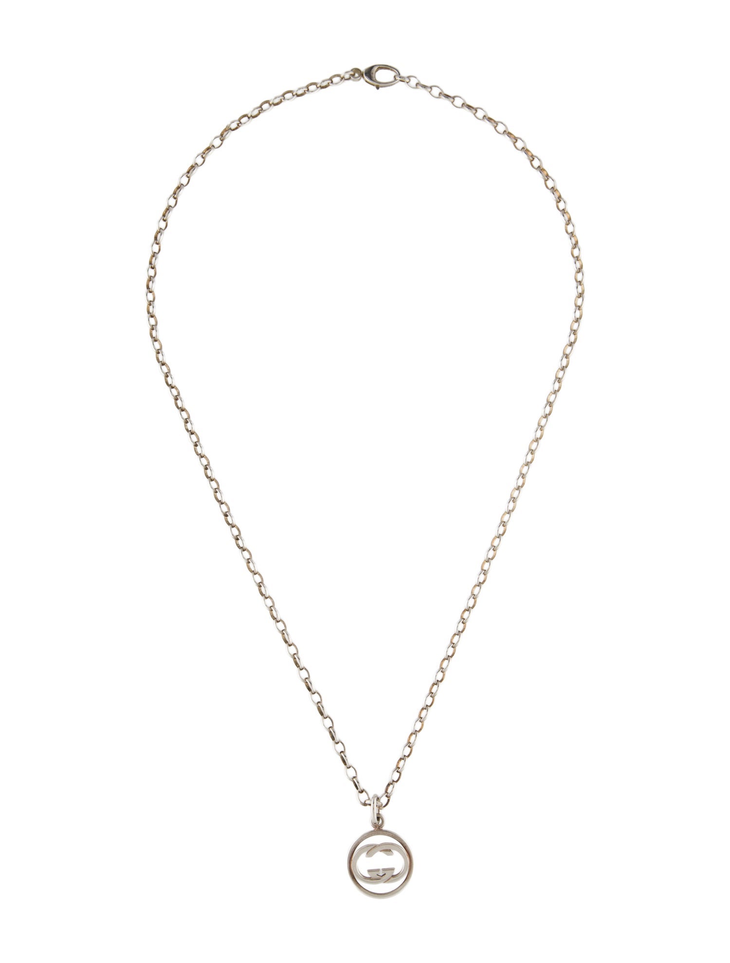 Gucci Doppia Interlocking G Circle Pendant Necklace
